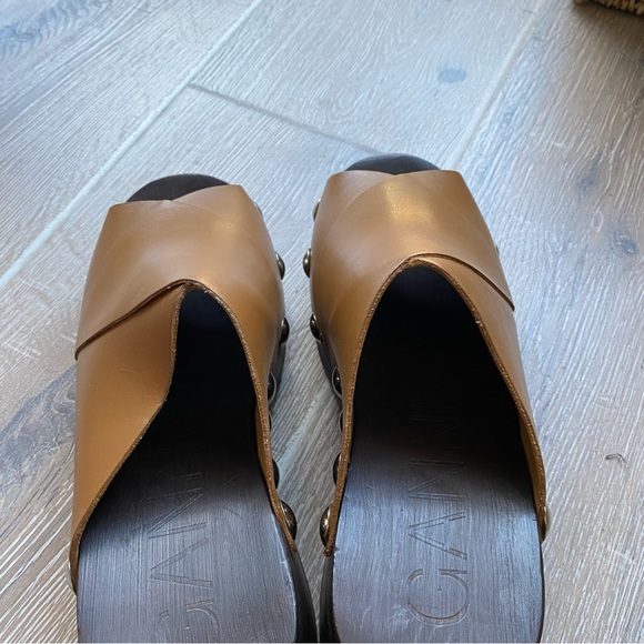 Ganni Brown Open Toe Studded Clog - Leather - Picture 13 of 13